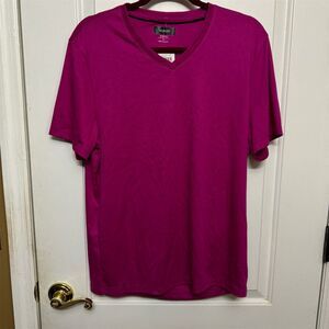 Alfani Men's Stretch Dressy Tee Pink Size M Solid Soft Touch